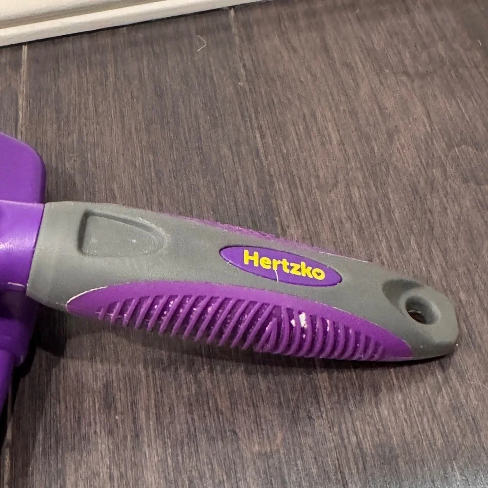 Hertzko Purple Dog Pet Wire Fine Grooming Brush Deshedder